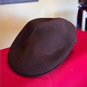 Kangol Brown Crochet Lightweight Summer Flat Cap